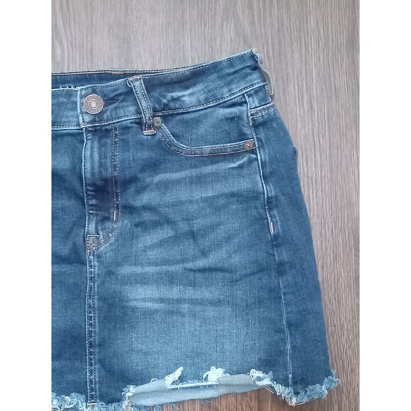 American Eagle Next Level stretch Mini Skirt Womens Size 4 Raw Hem High Rise - Picture 3 of 8